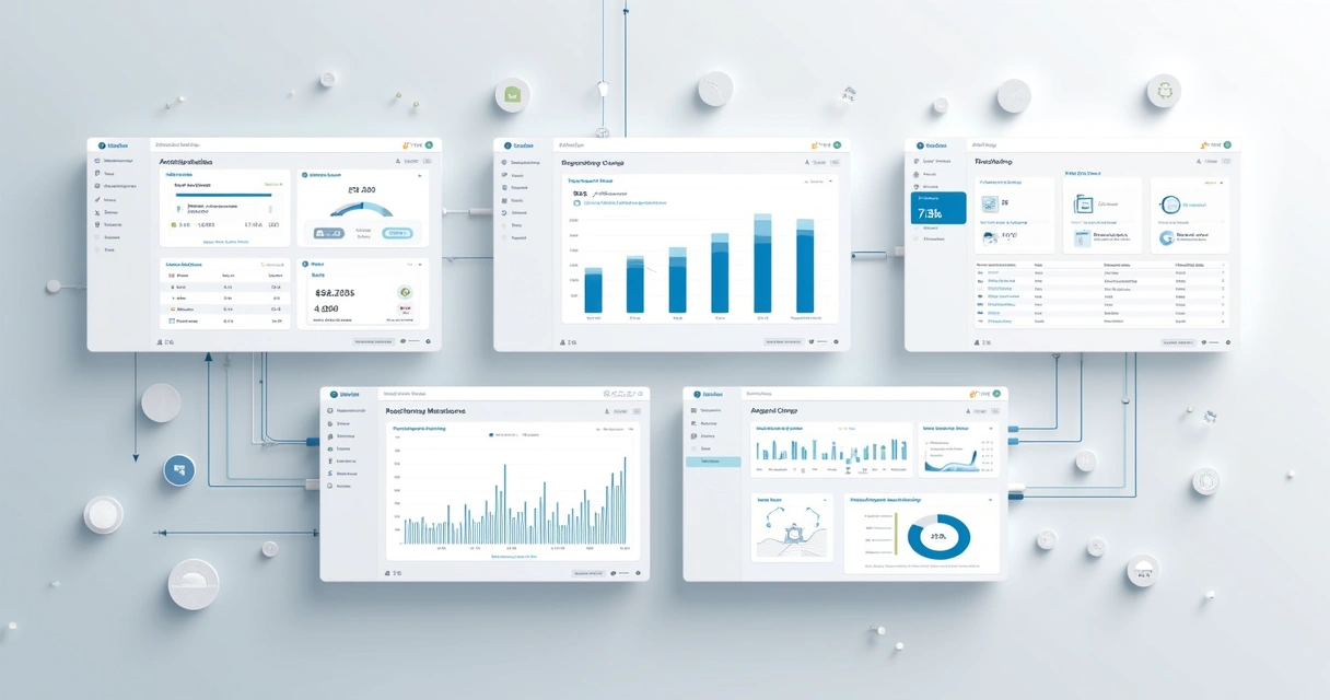 Dashboard branco e elegante com integrações de IA 