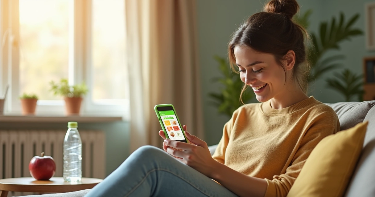 Paciente interagindo com agente virtual em consulta de nutrição