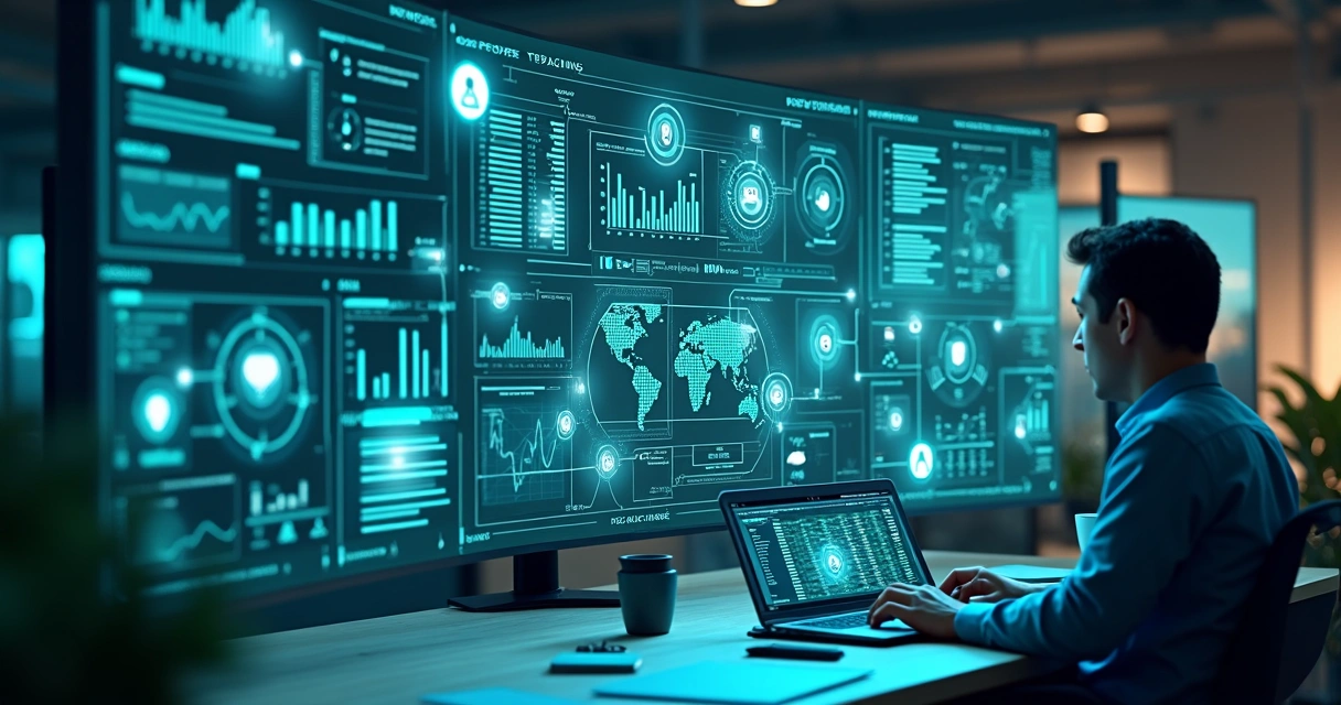 Conceito visual de agentes de automação trabalhando no CRM