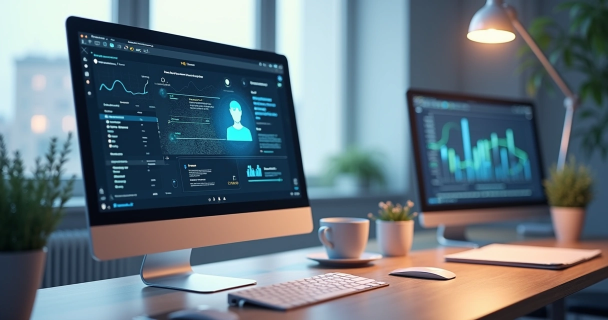 Atendimento digital com agentes de IA analisando dados em tempo real 