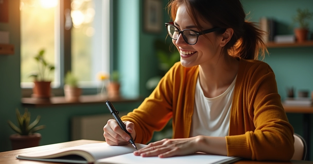Pessoa digitando mensagem de agradecimento pós-compra em notebook 