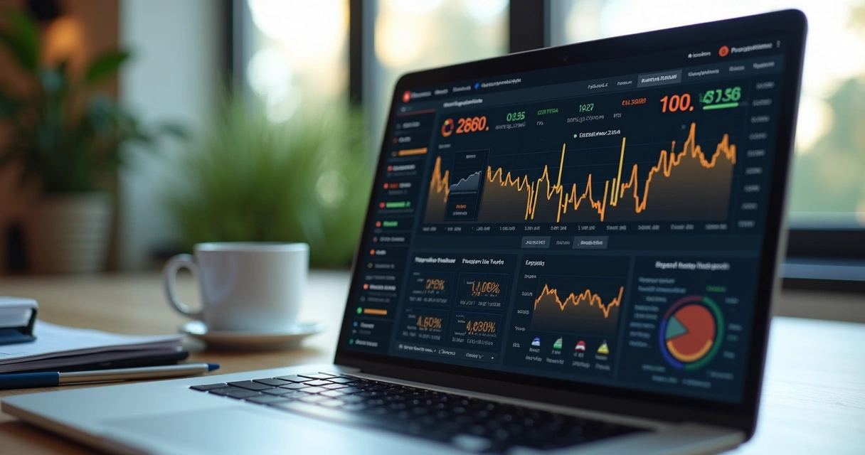 Finance dashboard with risk alerts and agricultural charts 