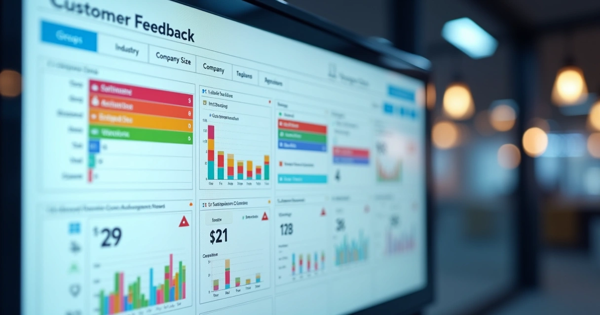 Painel mostrando feedbacks agrupados por tags variantes 