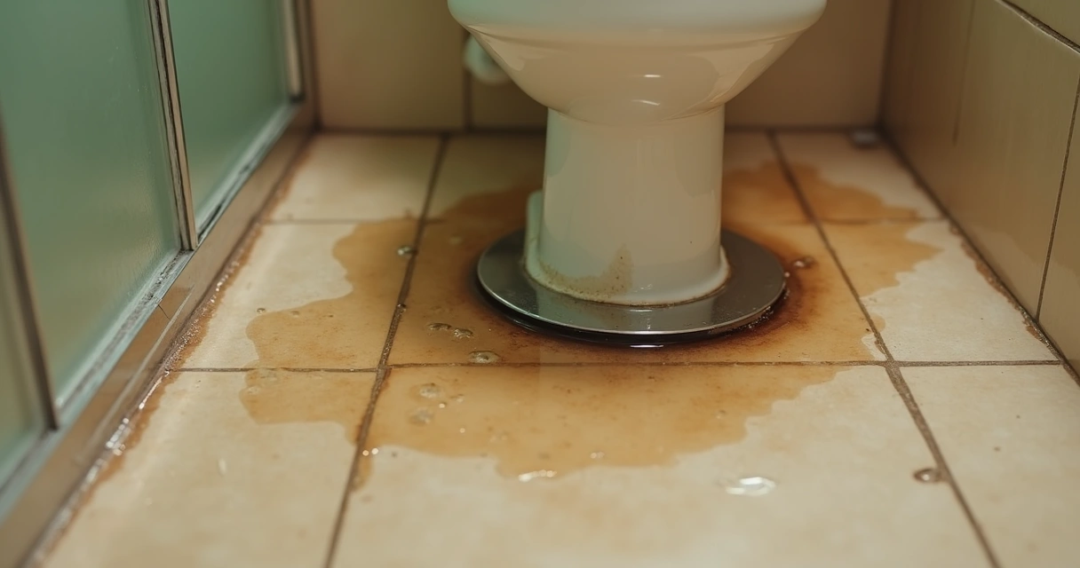 Água suja a voltar do ralo do banheiro de hotel 