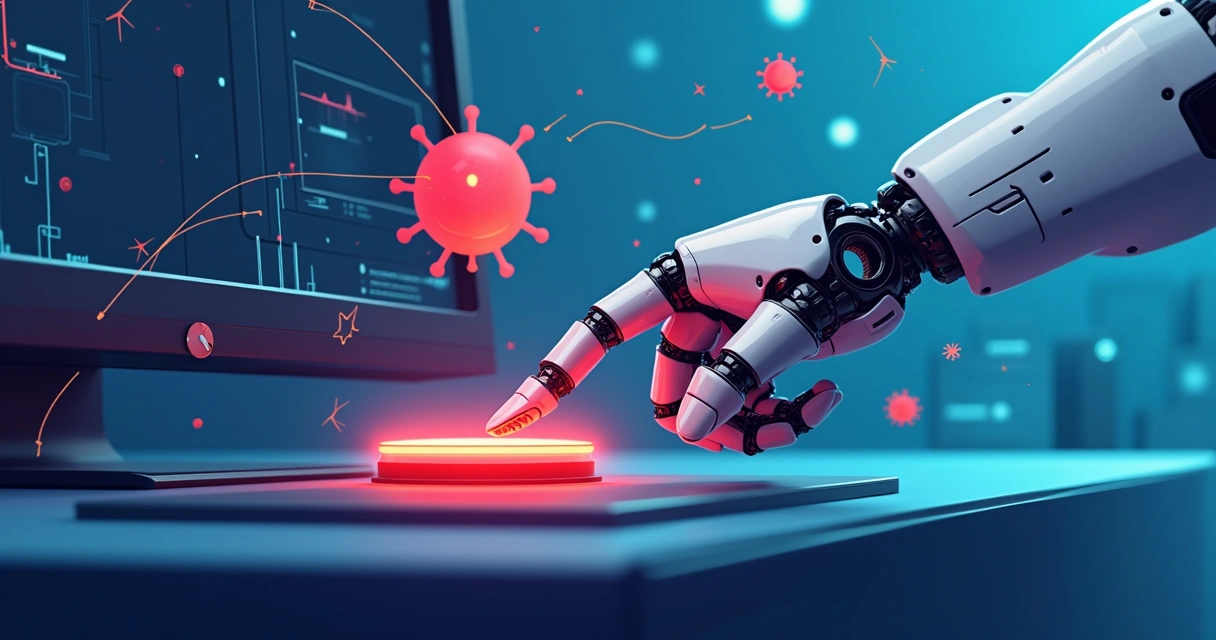 Ilustração de resposta automatizada à segurança usando inteligência artificial