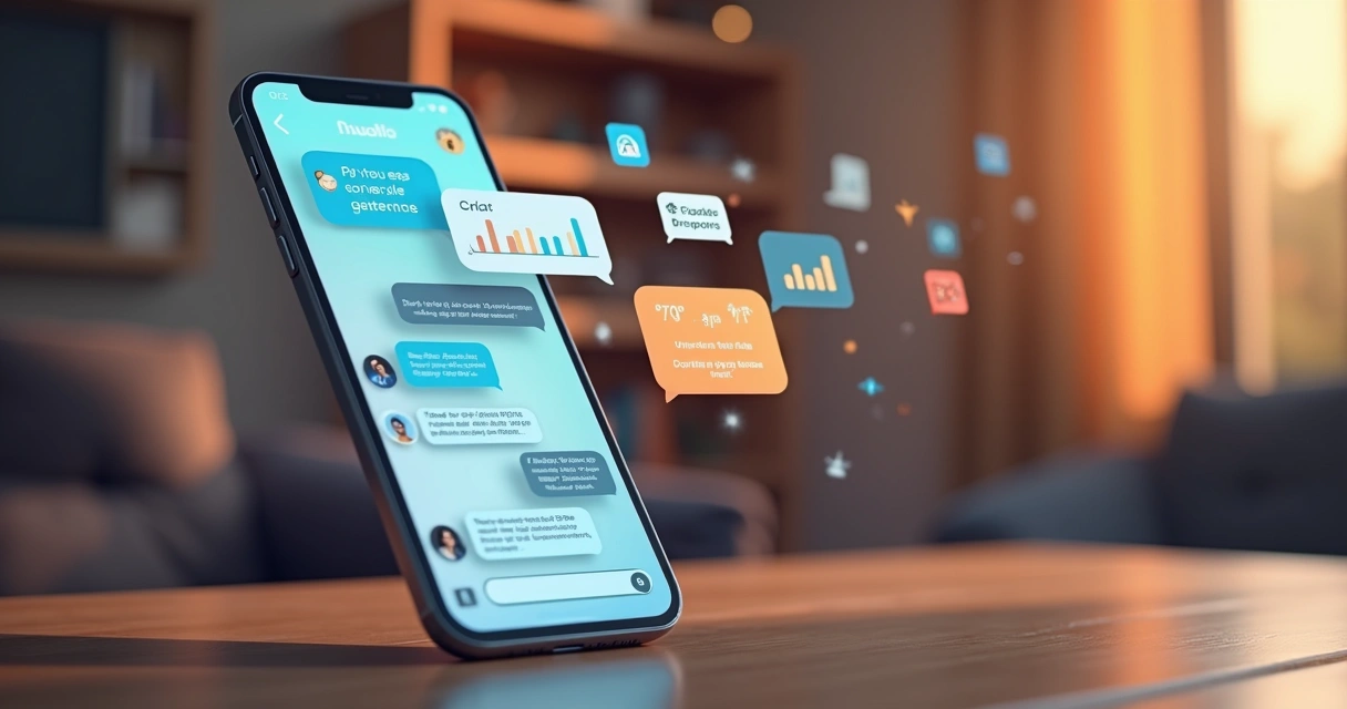 Tela de chatbot simulando inteligência artificial personalizada