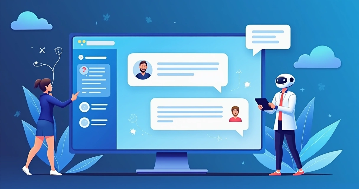 Modern digital contract with AI chatbot guiding a user 