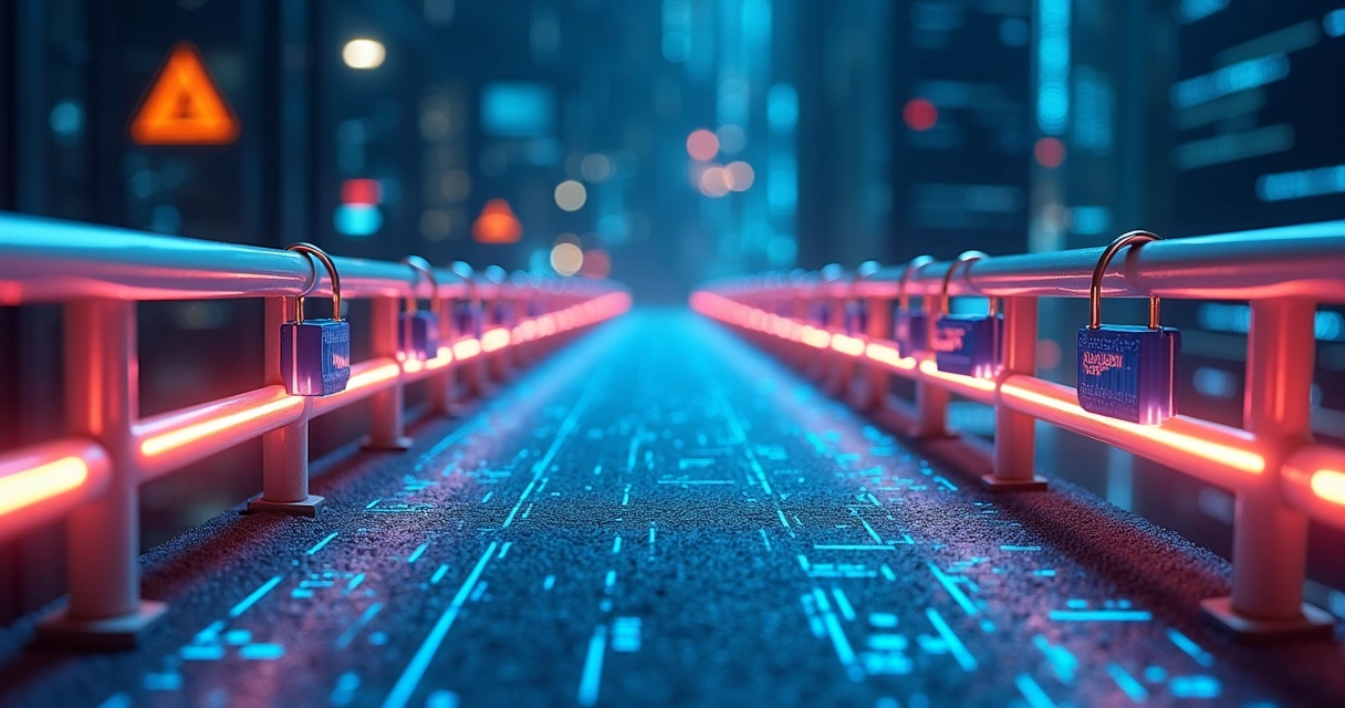 Guardrails protecting a digital AI code path 