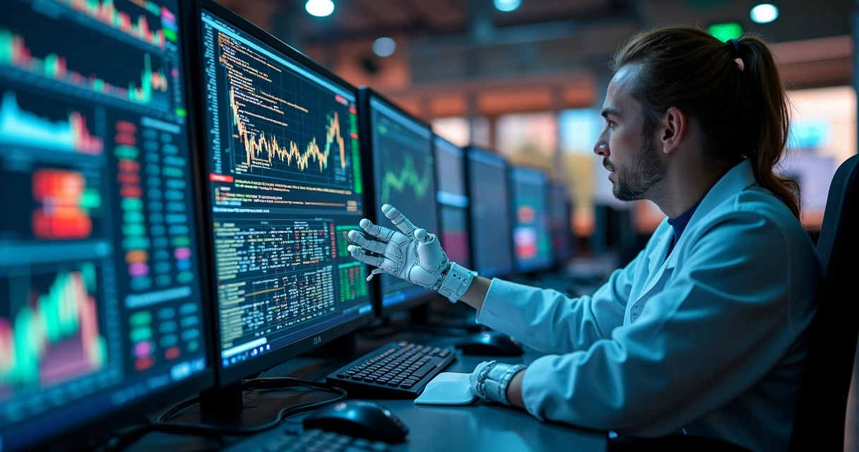 AI computers analyzing grain commodity market