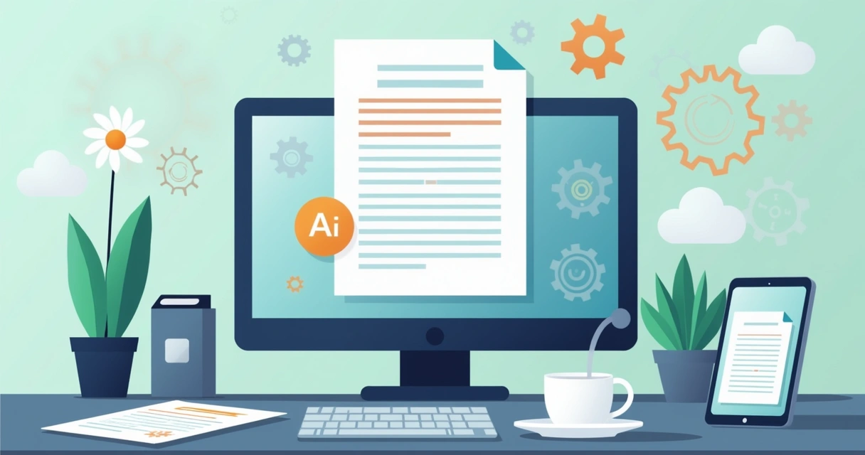 AI examining and highlighting contract terms on a computer screen 