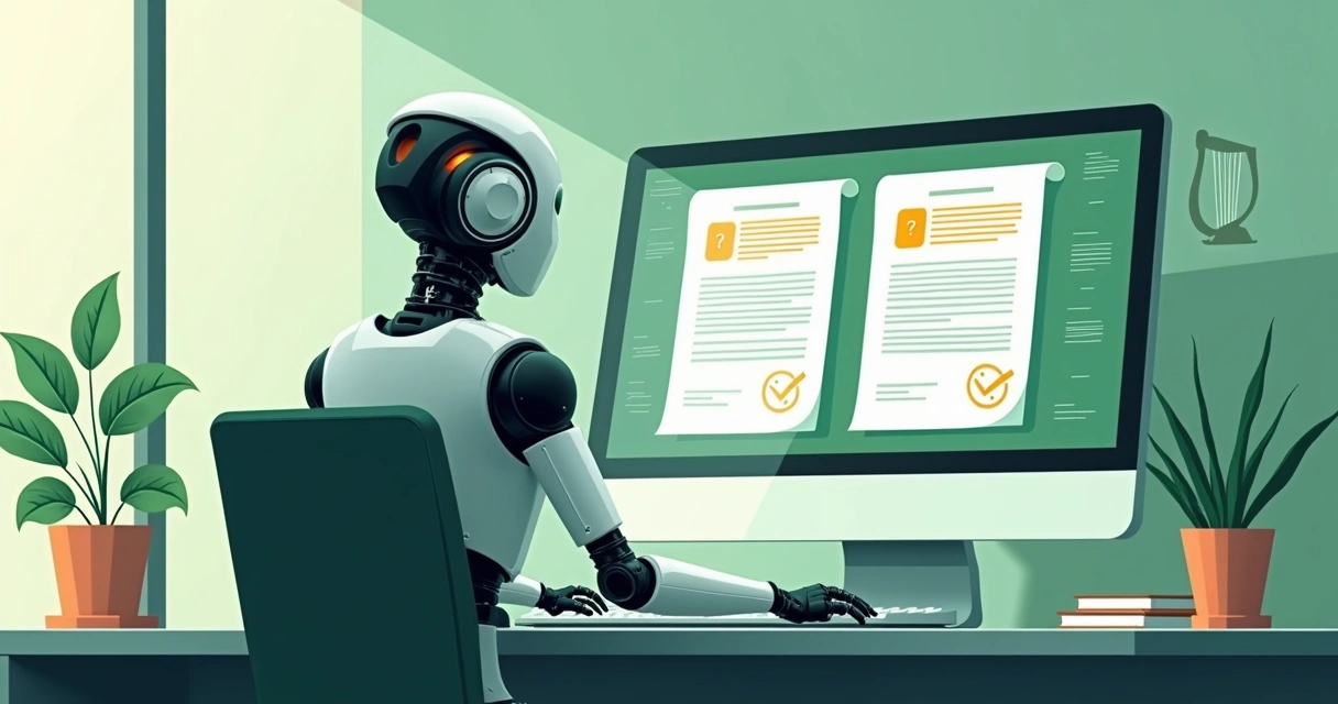 AI analyzing contracts on a digital screen 