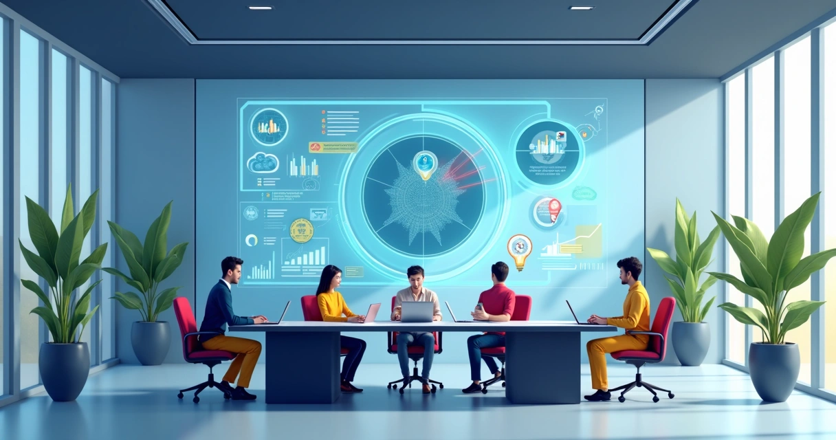AI analyzing business contracts with team reviewing results