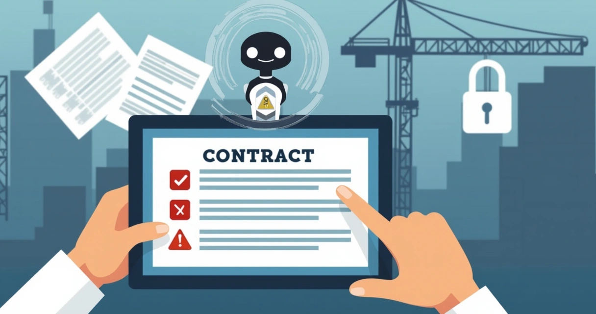 AI reviewing digital contract on tablet 