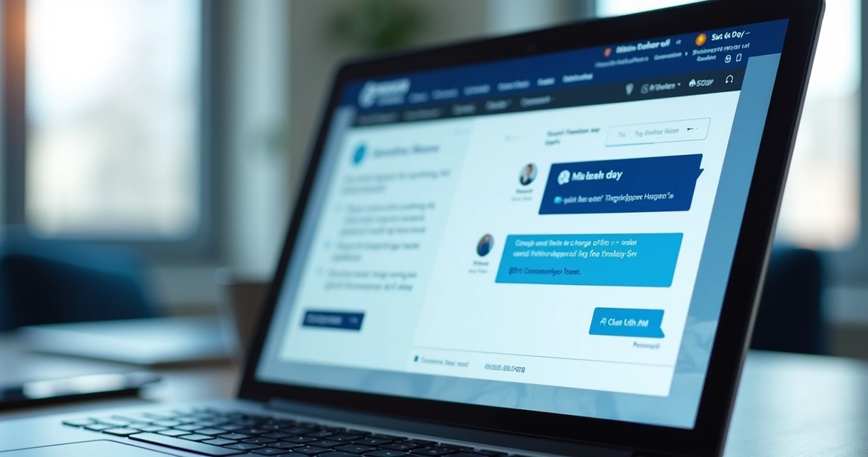 Website chat window with conversational AI responding to user
