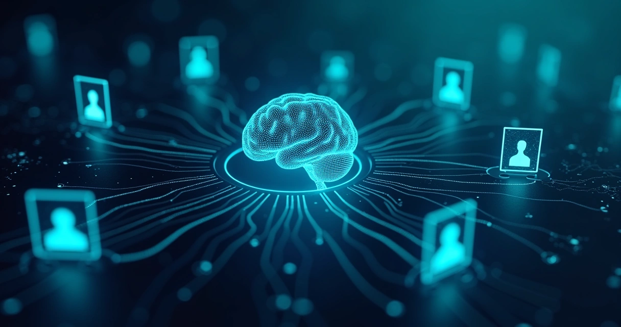 Visual representation of AI protecting sensitive user data with security shields 