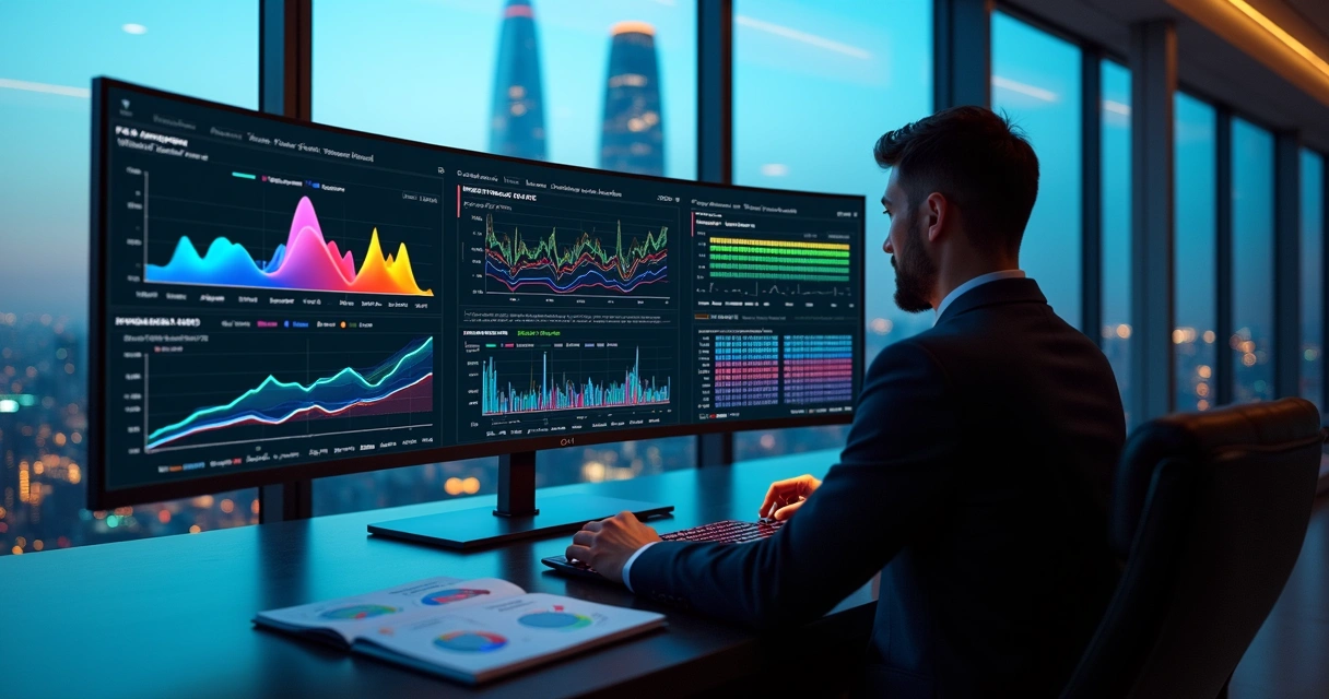 Treasury professional viewing AI-driven derivatives risk dashboard 