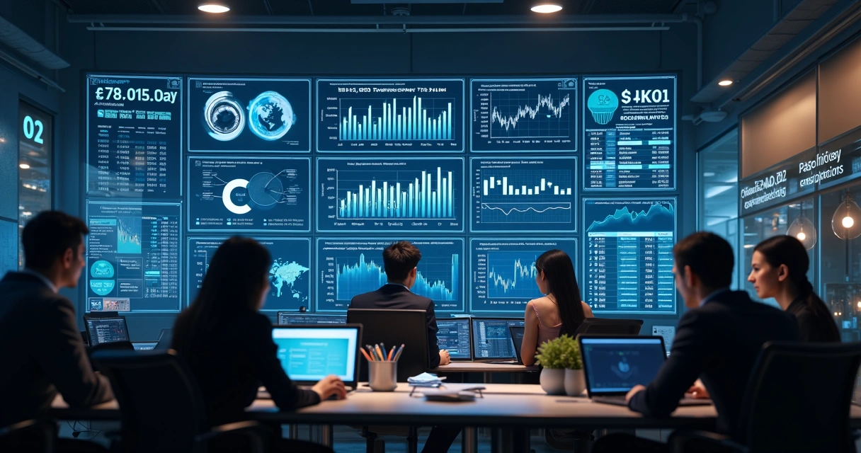 Digital treasury dashboard with risk exposures and analytics 