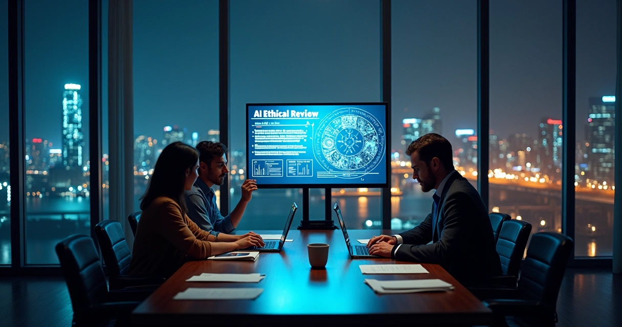 Team meeting for AI ethical review 