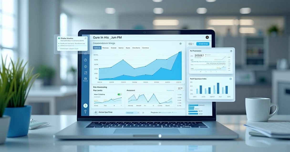 PMS AI module making financial recommendations on a digital dashboard