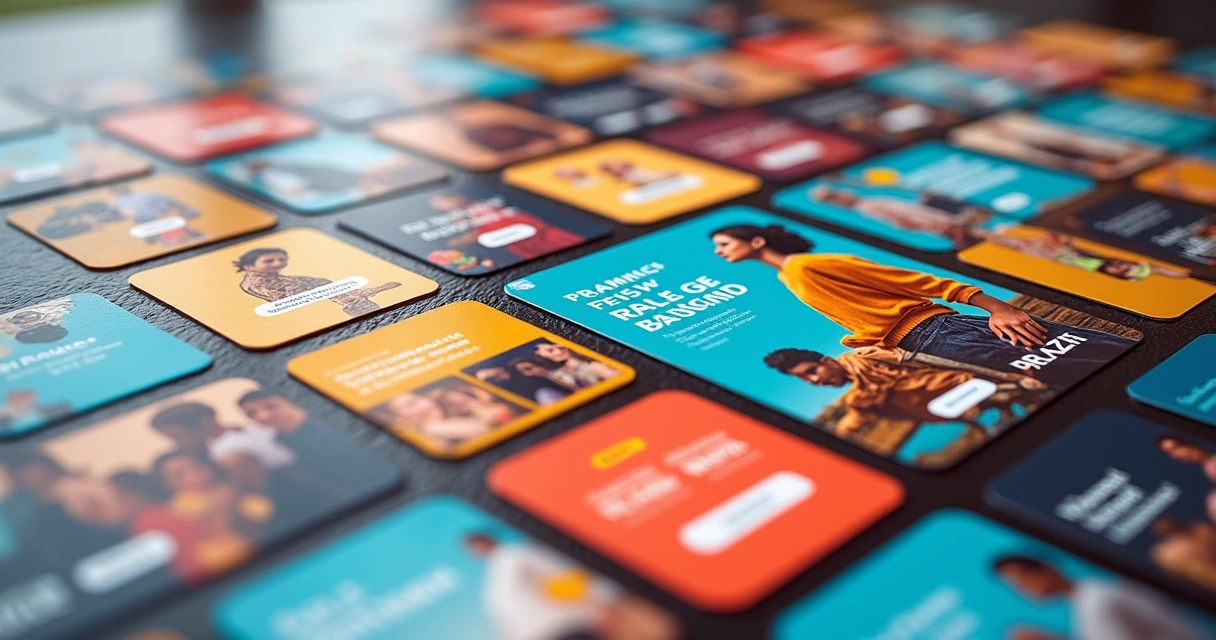 Array of AI-generated images for use in social media ads