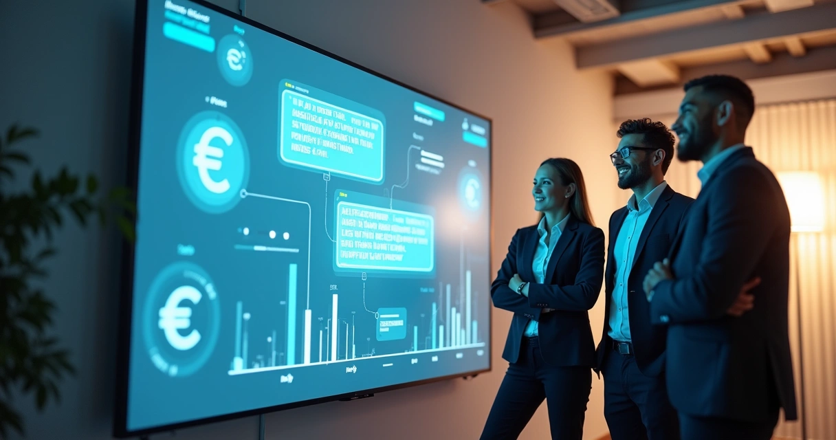 Chatbot conversation reactivating old customer leads on a big screen 