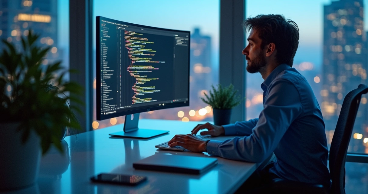 Founder using AI copilot to automate MVP tasks on desktop interface