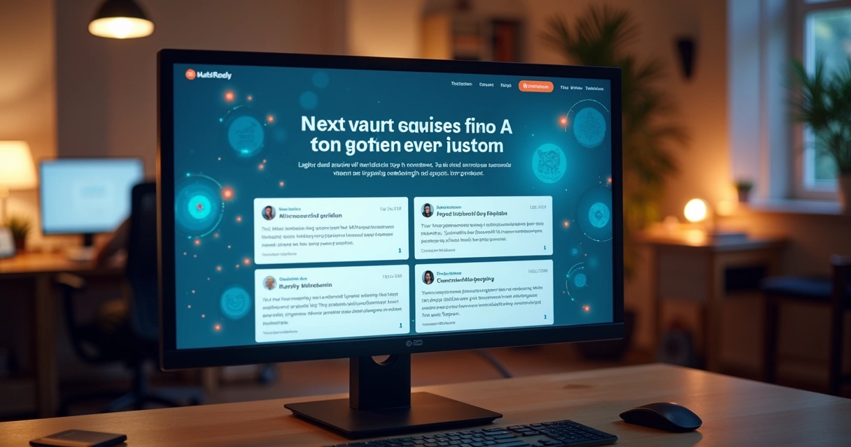 Landing page with AI-driven personalized sections and chatbot widget