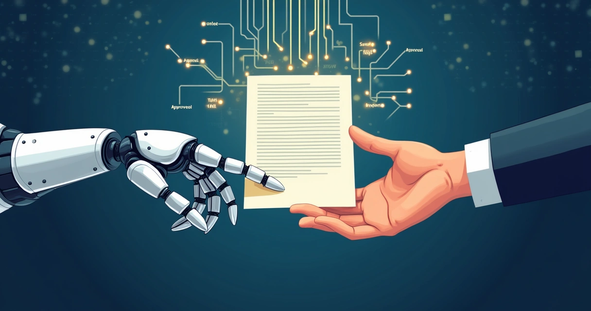 AI and blockchain smart contracts concept