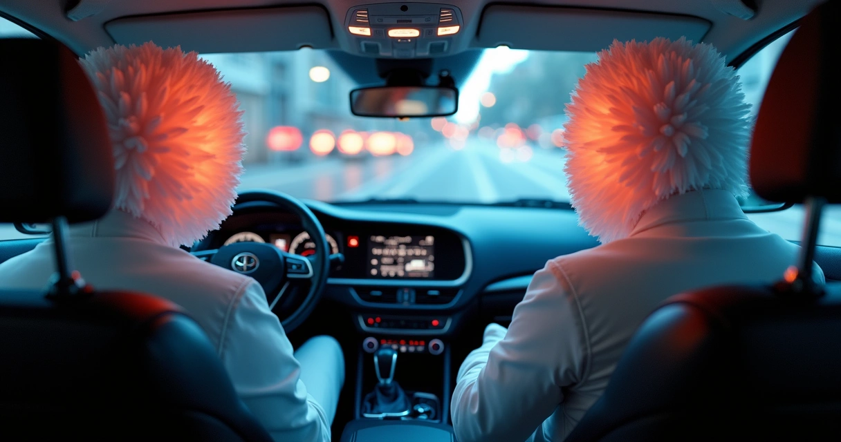 Painel de carro simulando o disparo de airbags em um acidente