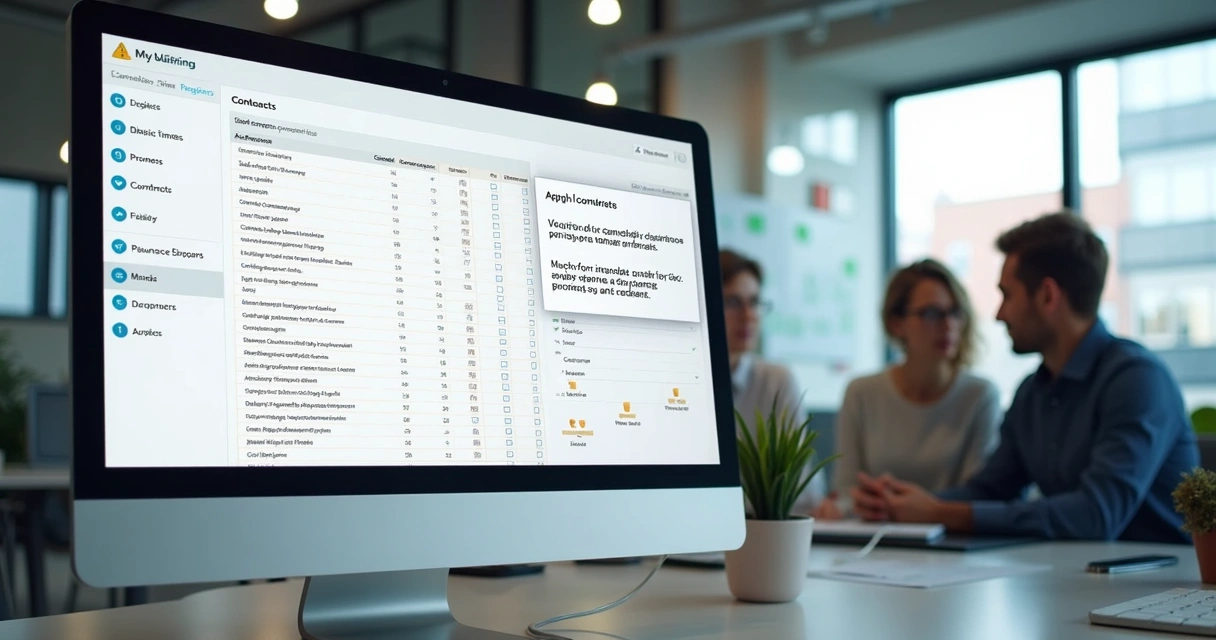 Painel digital mostrando ajuste automático de contratos com aditivo em lote 
