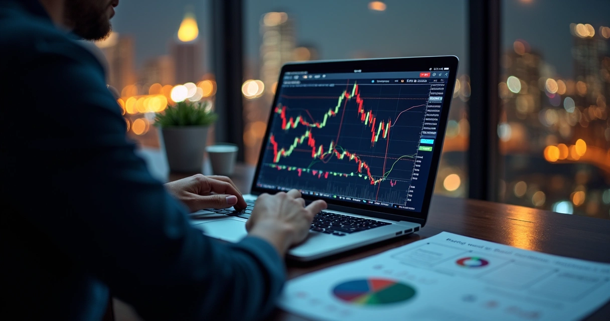 Investidor analisando ajustes em uma carteira durante um cenário econômico instável