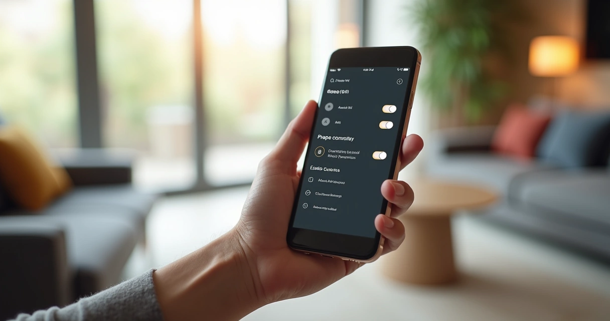 Pessoa ajustando configurações de privacidade no celular