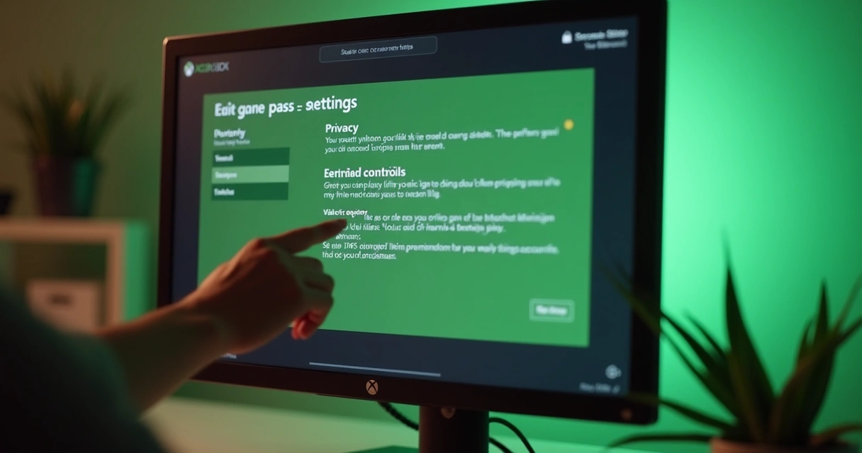 Tela de ajustes de conta Xbox Game Pass mostrando configurações de privacidade 