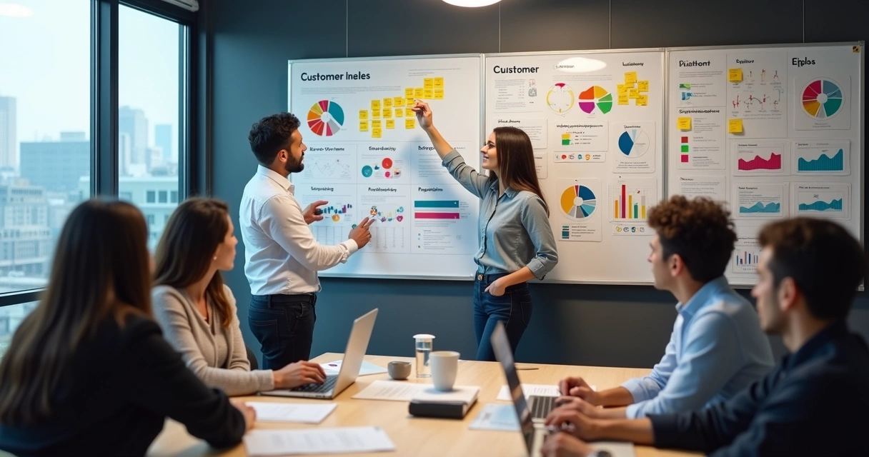 Equipe em reunião ajustando estratégias de cobrança para diferentes segmentos de clientes 