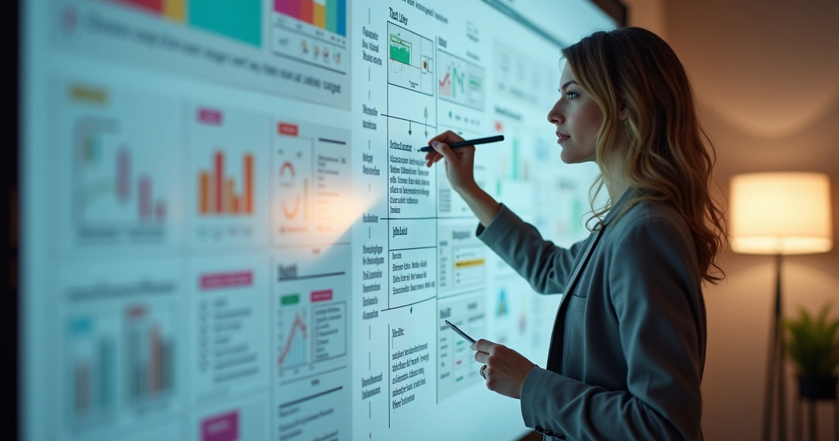 SDR ajustando playbook de vendas em quadro branco digital 