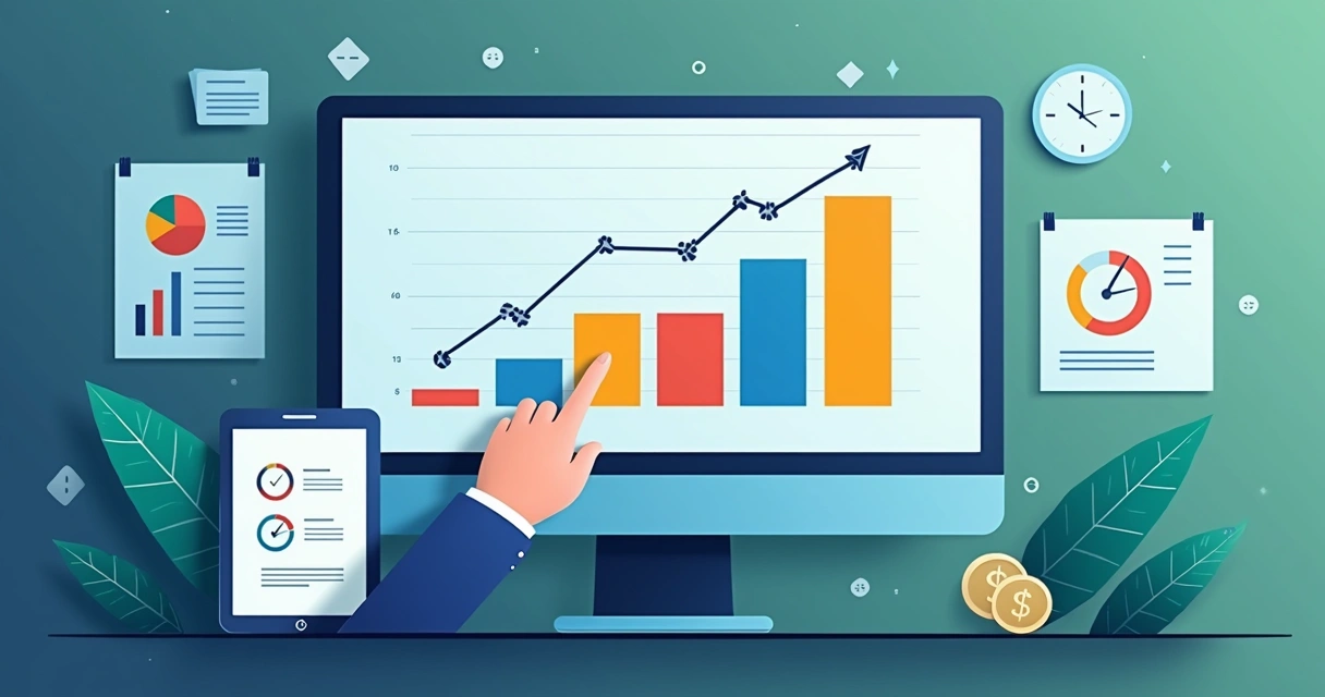 Gráfico de ajuste de lances de palavras-chave no Google Ads com tendência de crescimento 