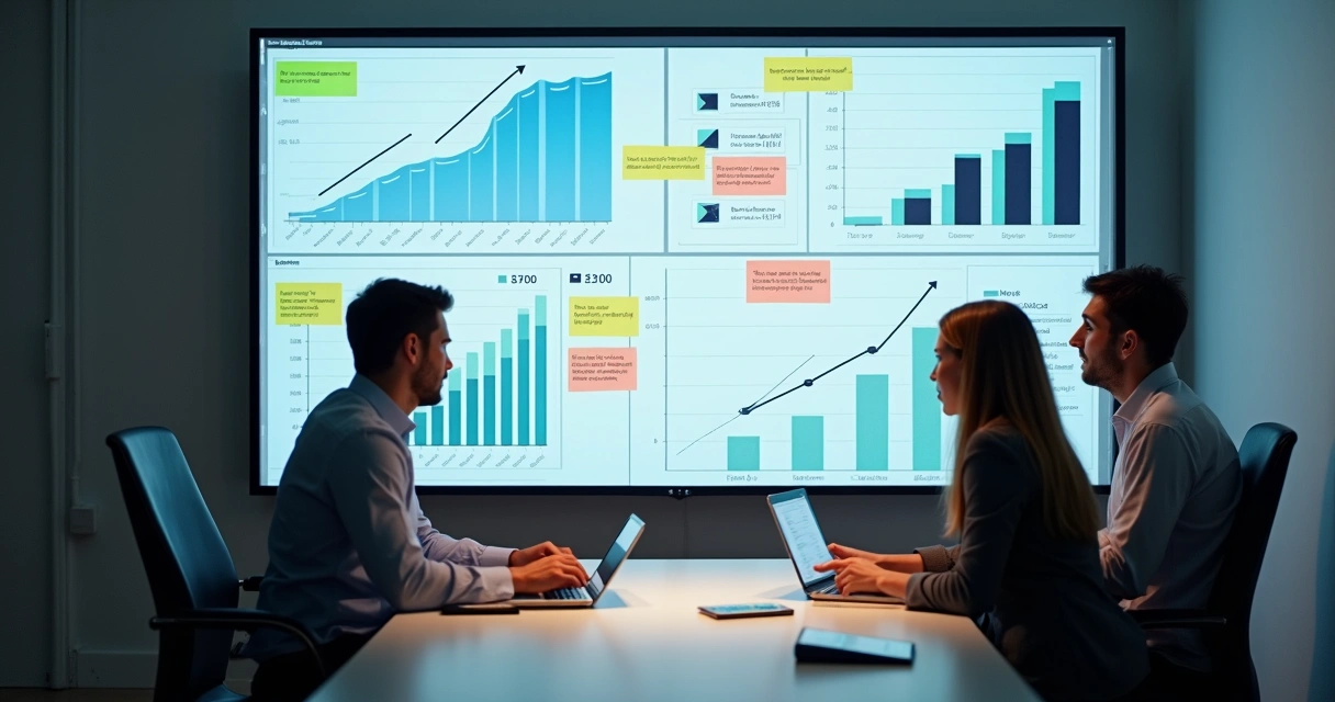 Equipe de gestores analisando feedbacks em uma tela para decidir ajustes de preços 