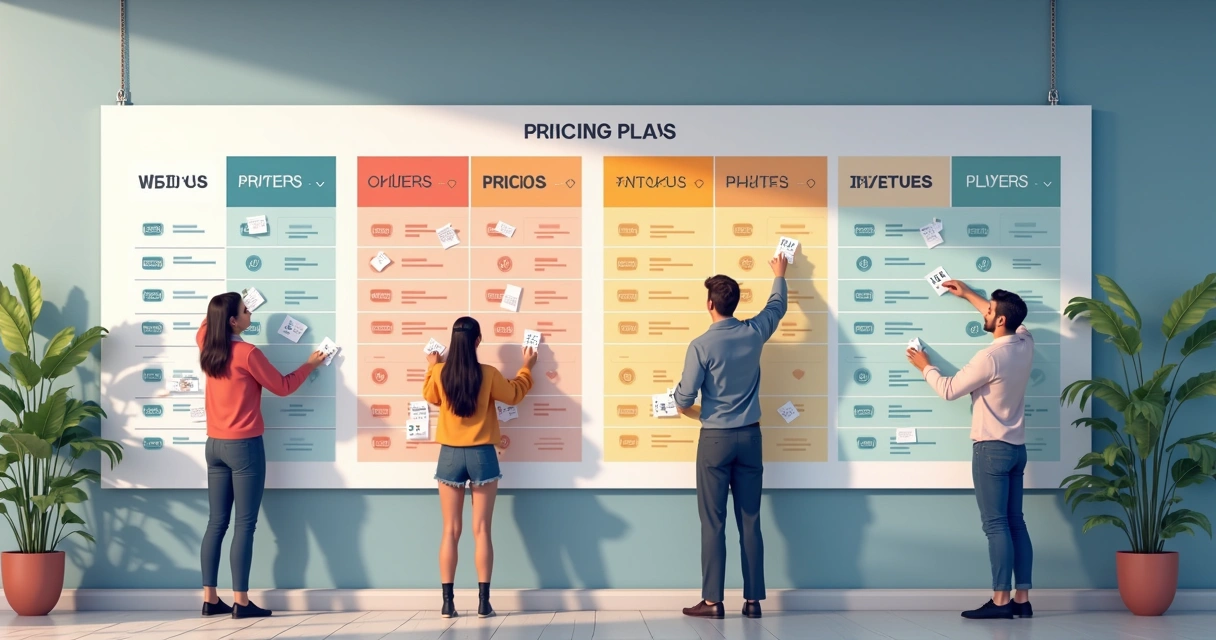 Diagramas mostrando ajuste de preço em plano SaaS 