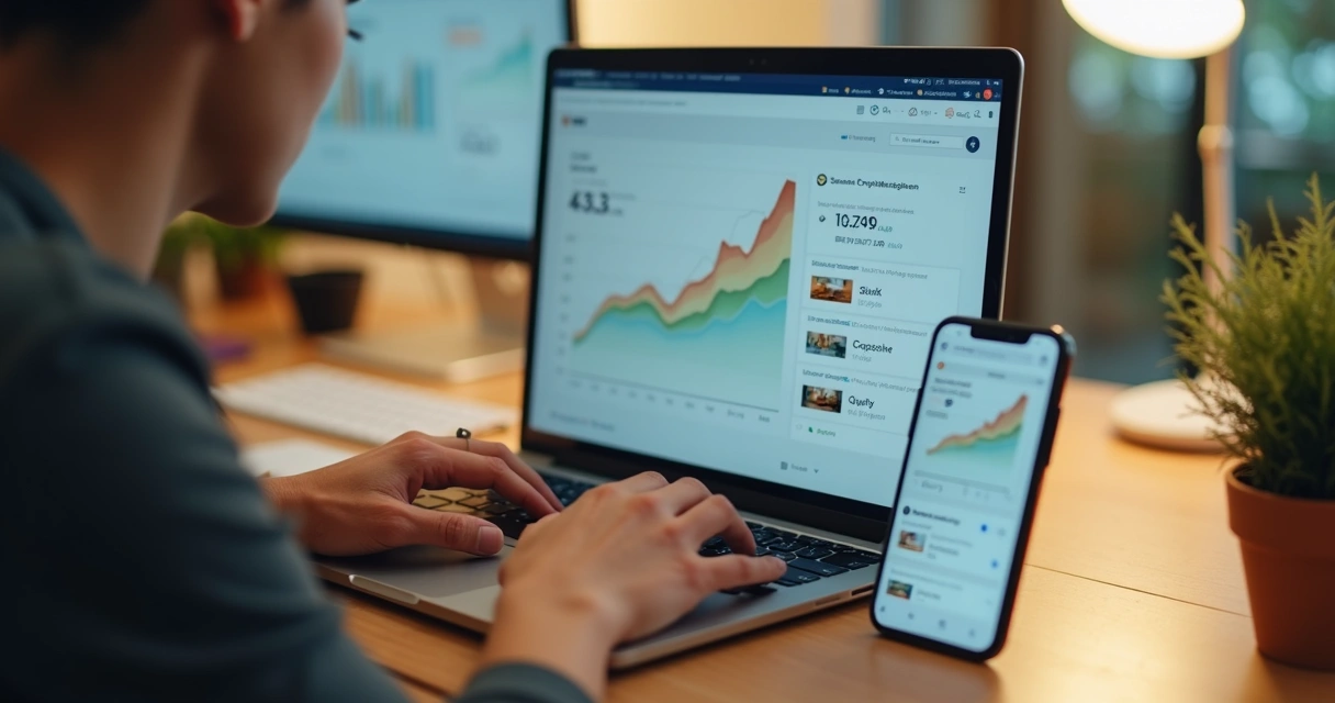 Vendedor ajustando preço no notebook 