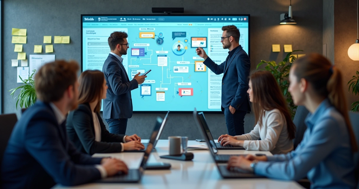 Equipe analisando e ajustando agente IA de vendas 