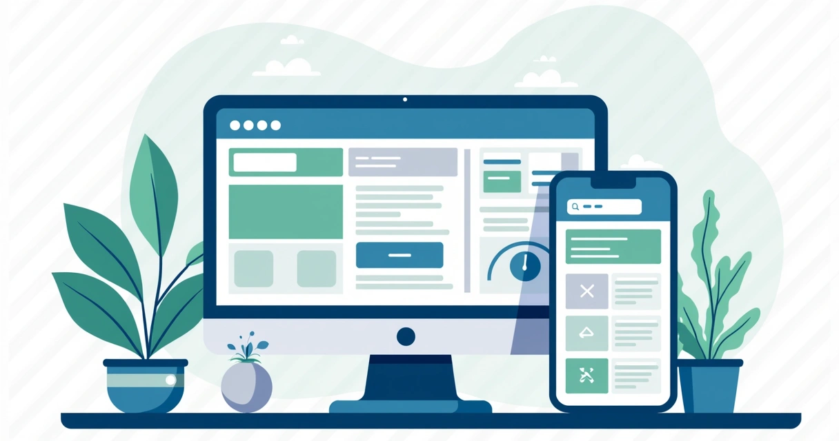 Mockup de landing page SaaS em telas mobile e desktop 