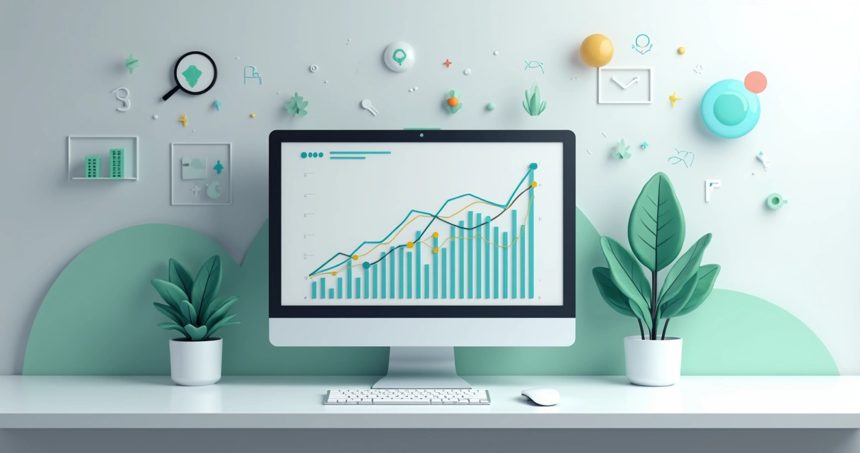 Gráfico com alcance digital de uma marca, em tela de computador 
