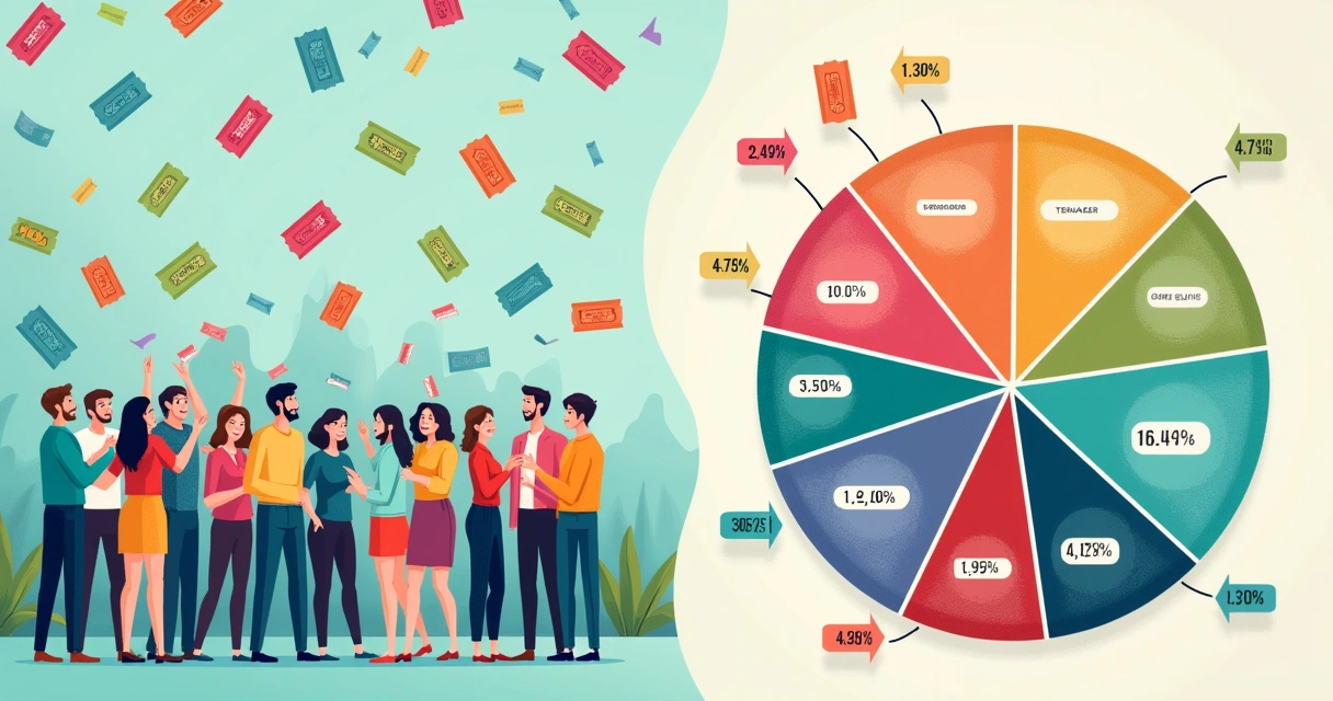 Ilustração sobre aleatoriedade e estratificação, mostrando sorteio e gráficos demográficos.