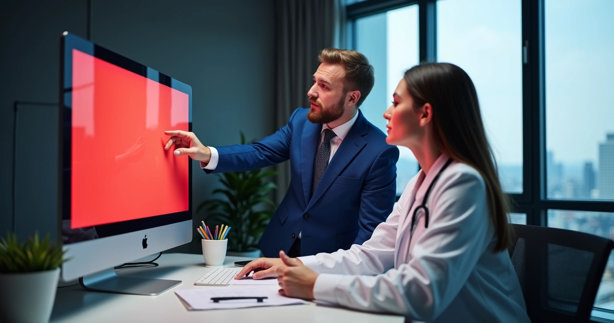 Profissional de contabilidade alertando empresário de saúde sobre risco de desenquadramento 