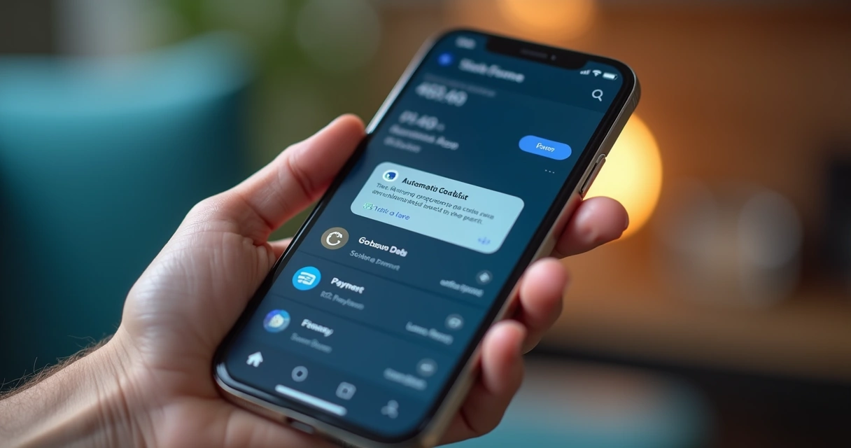 Pessoa recebendo alerta de débito automático em aplicativo financeiro