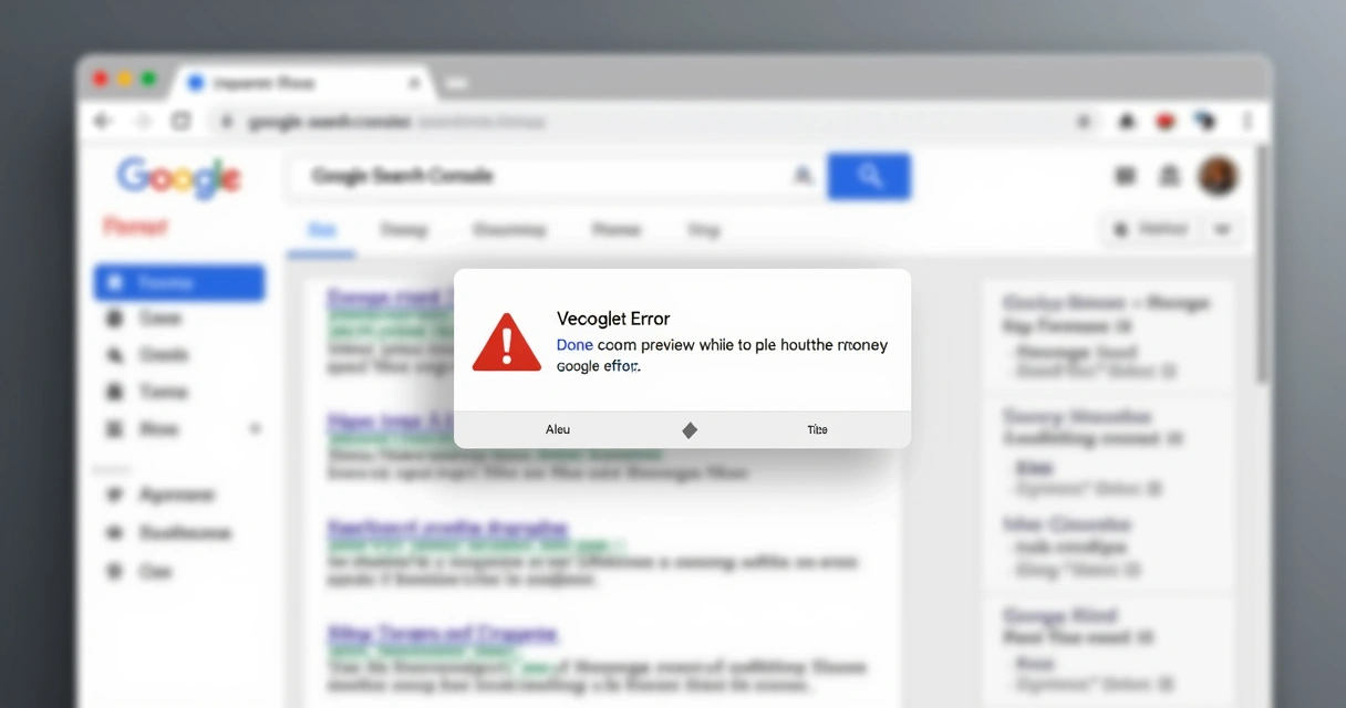 Alerta de erro técnico em página na interface do Search Console 