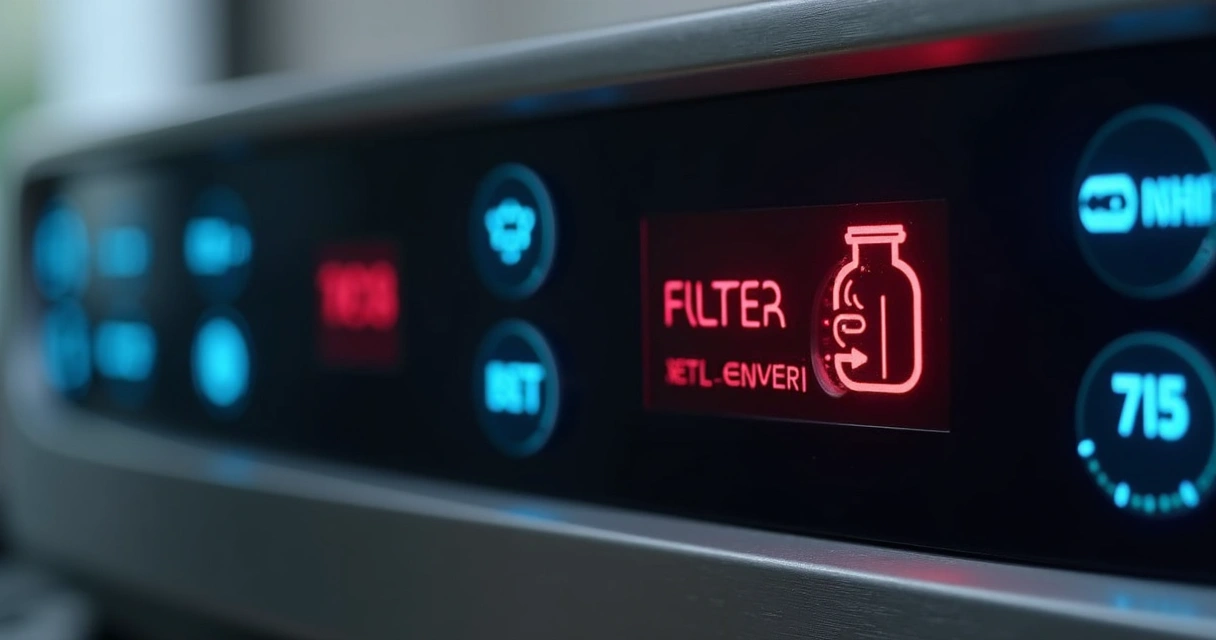 Alerta do painel LG indicando troca de filtro 