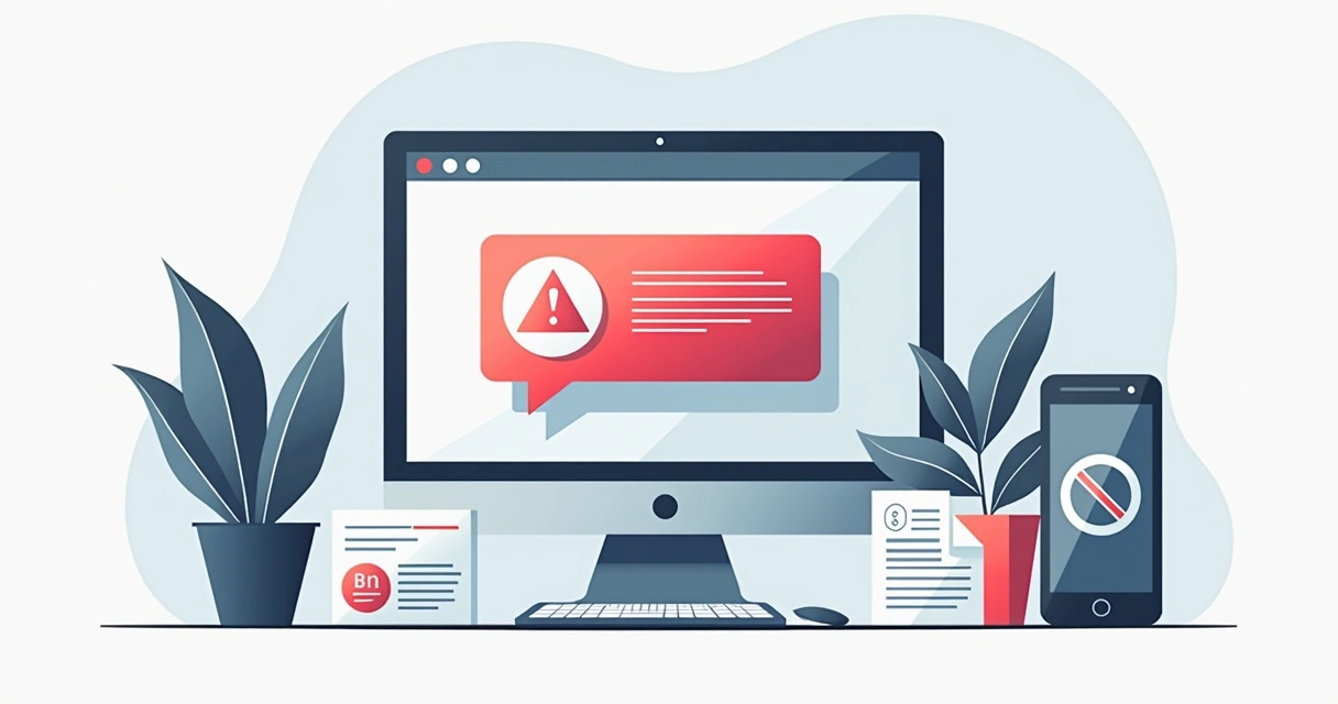 Alerta de fraude em tela de computador com gráficos 