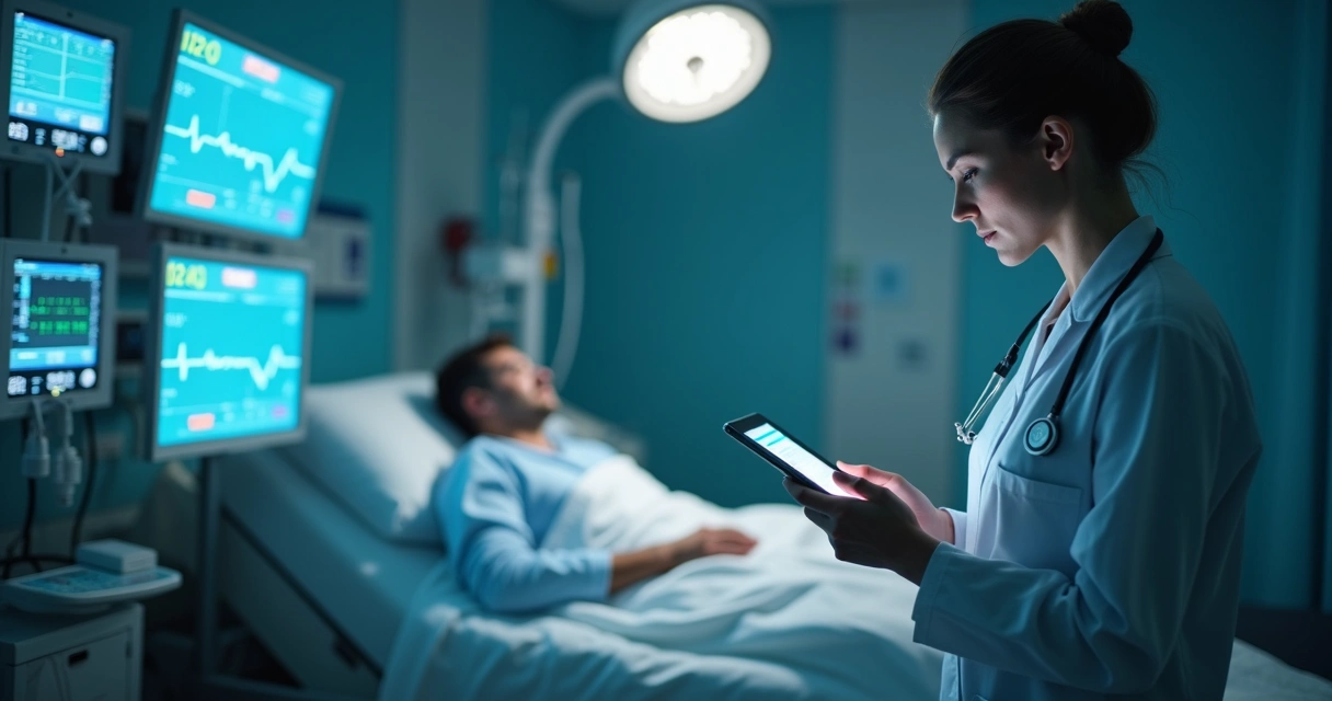 Equipe médica agindo após alerta de IA hospitalar 