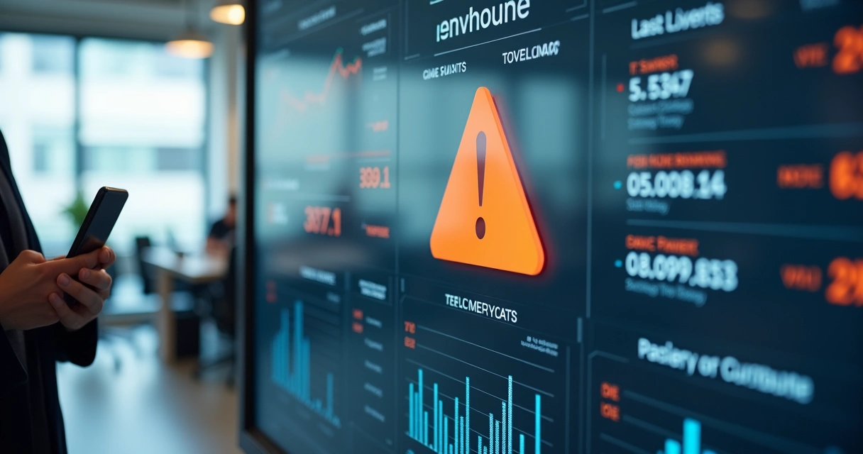 Alerta de inadimplência em painel digital de empresa 